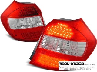 ФОНАРЬ ЗАДНИЙ ВНЕШНИЙ ЛЕВАЯ + ПРАВАЯ (КОМПЛЕКТ) ТЮНИНГ (ХЭТЧБЭК) ХРУСТАЛ С ДИОД ГАБАРИТ , СТОП СИГНАЛ (DEPO) КРАСНЫЙ-БЕЛ для BMW E87 (2003-)