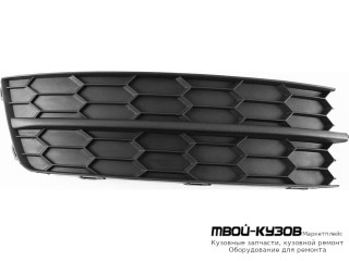 РЕШЕТКА БАМПЕРА ПЕРЕДНИЙ ПРАВАЯ СТОРОНА БЕЗ ОТВЕРСТИЙ ПОД ПРОТИВОТУМАННЫЕ ФАРЫ (КИТАЙ) для Skoda RAPID (2014-)