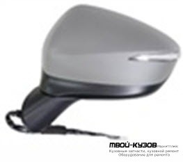ЗЕРКАЛО ЛЕВАЯ СТОРОНА ЭЛЕКТР С ПОДОГРЕВОМ , УКАЗАТЕЛЬ ПОВОРОТА (ASPHERICAL) ГРУНТ (ТАЙВАНЬ) для Mazda CX5 (2012-2017)