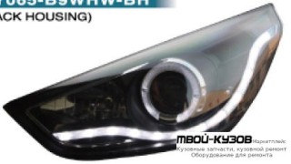 ФАРА ЛЕВАЯ + ПРАВАЯ (КОМПЛЕКТ) ТЮНИНГ (DEVIL EYES) ЛИНЗОВАННАЯ С СВЕТЯЩИЙСЯ ОБОДК +/- ПОД КОРРЕКТОР (EAGLE EYES) ВНУТРИ ЧЁРНЫЙ для Hyundai IX35 (2010-)