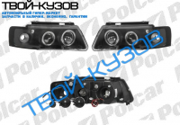 PASSAT 96-00 ФАРЫ ТЮНИНГ АНГЕЛЬСКИЕ ГЛАЗКИ+ЛИНЗА ПРОЗРАЧНЫЕ ЧЕРНЫЕ