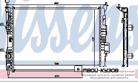 РАДИАТОР ОХЛАЖДЕНИЯ 1.6 (NISSENS) (AVA) (см.каталог) для Nissan QASHQAI (2007-)
