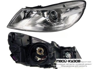 ФАРА ЛЕВАЯ СТОРОНА ЛИНЗОВАННАЯ +/- КОРРЕКТОР (КИТАЙ) для Skoda OCTAVIA (2008-2012)