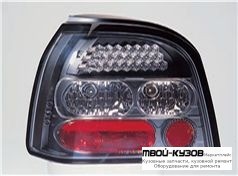 ФОНАРЬ ЗАДНИЙ ВНЕШНИЙ ЛЕВАЯ + ПРАВАЯ (КОМПЛЕКТ) ТЮНИНГ ПРОЗРАЧНЫЙ С ДИОД (SONAR) ВНУТРИ ЧЁРНЫЙ-ХРОМ для Volkswagen GOLF III (11.1991 - 09.1997)