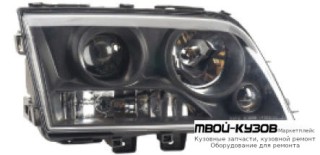 ФАРА ЛЕВАЯ + ПРАВАЯ (КОМПЛЕКТ) ТЮНИНГ ДИЗАЙН W220 ЛИНЗОВАННАЯ ХРУСТАЛ ПРОЗРАЧНЫЙ БЕЗ КОРРЕКТОР (EAGLE EYES) ВНУТРИ ЧЁРНЫЙ для Mercedes W202 (06.1993 - 06.2000)