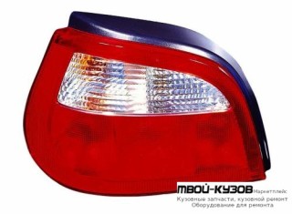 ФОНАРЬ ЗАДНИЙ ВНЕШНИЙ ЛЕВАЯ СТОРОНА (5 дв) (DEPO) КРАСНЫЙ-БЕЛ для Renault MEGANE (07.1999 - 02.2003)