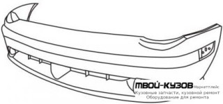БАМПЕР ПЕРЕДНИЙ С ОТВЕРСТИЯМИ ПОД ПРОТИВОТУМАННЫЕ ФАРЫ ГРУНТ (ТАЙВАНЬ) для Dodge NEON (1995-1999)
