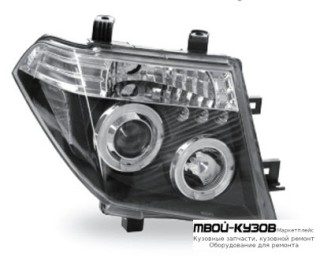 ФАРА ЛЕВАЯ + ПРАВАЯ (КОМПЛЕКТ) ТЮНИНГ ЛИНЗОВАННАЯ С СВЕТЯЩИЙСЯ ОБОДК (JUNYAN) ВНУТРИ ЧЁРНЫЙ для Nissan PATFINDER R51 (2005-)