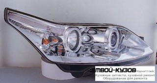 ФАРА ЛЕВАЯ + ПРАВАЯ (КОМПЛЕКТ) ТЮНИНГ ЛИНЗОВАННАЯ С 2 СВЕТЯЩИЙСЯ ОБОДК (SONAR) ВНУТРИ ХРОМ для Citroen C4 (11.2004-) PICASSO (2006-)