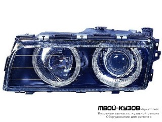 ФАРА ЛЕВАЯ + ПРАВАЯ (КОМПЛЕКТ) С ПОВОРОТНИК (КСЕНОН) С -D1S- С БЛОК УПР.КСЕНОНОМ -PHILIPS С КОРРЕКТОР ТЮНИНГ ЛИНЗОВАННАЯ (E-Mark) (DEPO) ЧЁРНЫЙ для BMW E38 (06.1994 - 08.1998) (09.1998 - 2002)