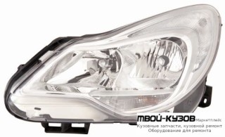 ФАРА ЛЕВАЯ СТОРОНА С КОРРЕКТОР ВНУТРИ (DEPO) ХРОМ для Opel CORSA (2011-)