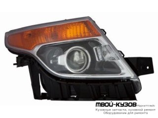 ФАРА ПРАВАЯ СТОРОНА С КОРРЕКТОР ЛИНЗОВАННАЯ ВНУТРИ (DEPO) ЧЁРНЫЙ для Ford EXPLORER (2011-)