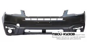 БАМПЕР ПЕРЕДНИЙ С ОТВЕРСТИЯМИ ПОД ОМЫВАТЕЛЬ ФАР , ГРУНТ (ТАЙВАНЬ) для Subaru FORESTER (2013-)