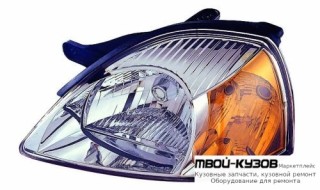 ФАРА ЛЕВАЯ СТОРОНА С КОРРЕКТОР УКАЗАТЕЛЬ ПОВОРОТА (DEPO) ЖЕЛТ для KIA RIO II (2001-2002) / (2003-2005)