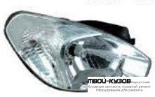 ФАРА ПРАВАЯ СТОРОНА ТЮНИНГ ПРОЗРАЧНЫЙ ПОД КОРРЕКТОР ПОЛНОСТЬЮ ХРОМ (КИТАЙ) для Hyundai VERNA (2006-)