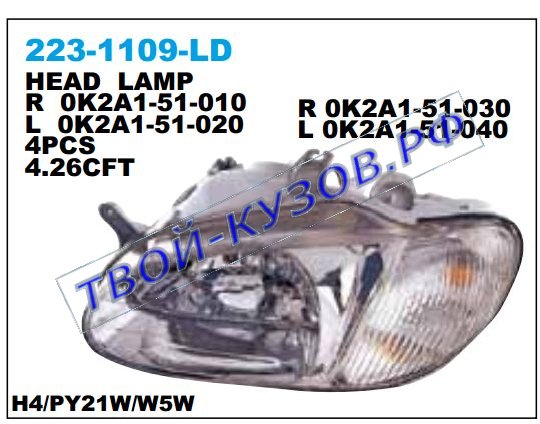 sephia фара правая 223-1109R-LD