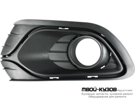 РЕШЕТКА БАМПЕРА ПЕРЕДНИЙ ЛЕВАЯ СТОРОНА С ОТВЕРСТИЯМИ ПОД ПРОТИВОТУМАННЫЕ ФАРЫ (КИТАЙ) для Renault LOGAN / SANDERO (2014-)