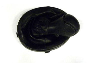 Ручка КПП ВАЗ-2123 кожа+ пыльник с рамкой черный малая (Азард) КПП00122