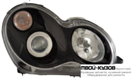 ФАРА ЛЕВАЯ + ПРАВАЯ (КОМПЛЕКТ) ТЮНИНГ ЛИНЗОВАННАЯ ПОД КОРРЕКТОР (EAGLE EYES) ВНУТРИ ЧЁРНЫЙ для Mercedes W203 (07.2000-)