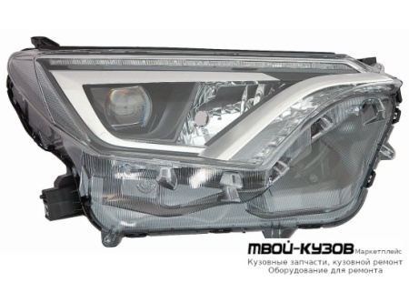 ФАРА ПРАВАЯ СТОРОНА ЛИНЗОВАННАЯ С КОРРЕКТОР ПОЛНОСТЬЮ ДИОД (DEPO) для Toyota RAV4 (2013-)
