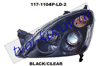 cr-v фары левая+правая (комплект) тюнинг двухламп линзован внутри черн 117-1104P-LD-2