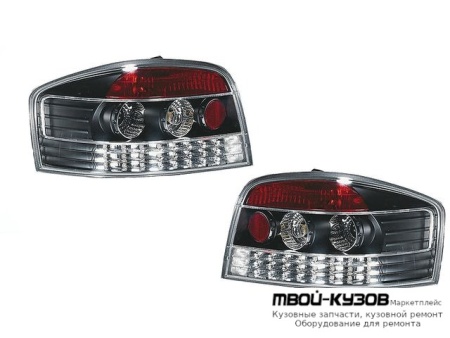 ФОНАРЬ ЗАДНИЙ ВНЕШНИЙ ЛЕВАЯ + ПРАВАЯ (КОМПЛЕКТ) (3 дв) ТЮНИНГ (SONAR) ВНУТРИ ХРОМ-ЧЁРНЫЙ для Audi A3 (09.2003 - 09.2005-)