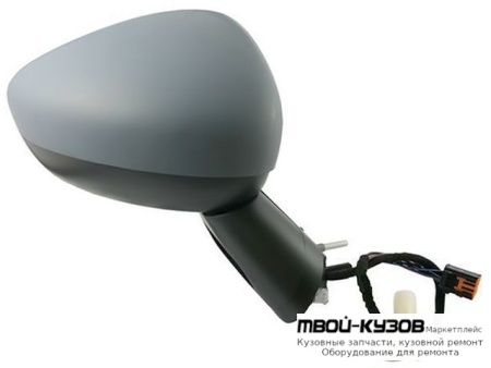 ЗЕРКАЛО ПРАВАЯ СТОРОНА ЭЛЕКТР С ПОДОГРЕВОМ УКАЗАТЕЛЬ ПОВОРОТА , ТЕМПЕР ДАТЧИК 9 КОНТ (CONVEX) ГРУНТ (ТАЙВАНЬ) для Citroen C4 (2010-) PICASSO (2010-), Citroen DS4 (2011-)