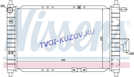 РАДИАТОР 458x295 0.8/1.0 M +/-A/C 01-  - для DAEWOO MATIZ