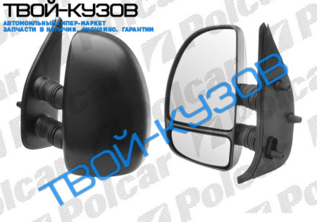 B/J/D 0799- ЗЕРКАЛО R МЕХ., ЧЁРНОЕ, ВЫПУКЛОЕ, ДЛИННОЕ