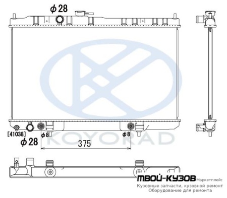 РАДИАТОР ОХЛАЖДЕНИЯ AT (KOYO) для Nissan ALMERA CLASSIC (01.2006-)