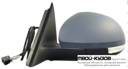 ЗЕРКАЛО ЛЕВАЯ СТОРОНА ЭЛЕКТР С ПОДОГРЕВОМ , УКАЗАТЕЛЬ ПОВОРОТА , ПОДСВЕТ (CONVEX) ГРУНТ (ТАЙВАНЬ) для Skoda YETI (2010-)