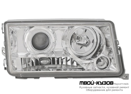 ФАРА ПРАВАЯ СТОРОНА ЛИНЗОВАННАЯ ПРОЗРАЧНЫЙ ВНУТРИ ХРОМ для Mercedes W201 (01.1983 - 05.1993)