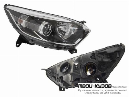 ФАРА ПРАВАЯ СТОРОНА ЛИНЗОВАННАЯ С КОРРЕКТОР (DEPO) для Renault KAPTUR (2016-)