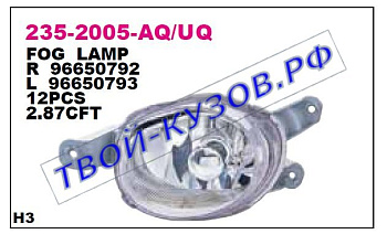aveo фара противотуманная правая (седан) (хэтчбэк) (depo) 235-2005R-UQ