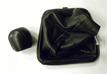 Ручка КПП ВАЗ-1118 кожа+ пыльник с рамкой черный (Азард) КПП00174