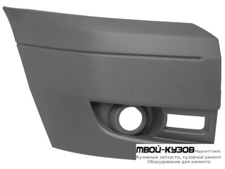 БОКОВИНА БАМПЕРА ПЕРЕДНИЙ ПРАВАЯ СТОРОНА С ОТВЕРСТИЯМИ ПОД ПРОТИВОТУМАННЫЕ ФАРЫ (ТАЙВАНЬ) для Ford TRANSIT (2006-)