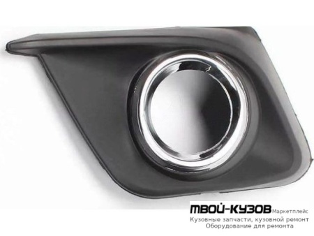 РЕШЕТКА БАМПЕРА ПЕРЕДНИЙ ЛЕВАЯ СТОРОНА С ОТВЕРСТИЯМИ ПОД ПРОТИВОТУМАННЫЕ ФАРЫ , С ХРОМ МОЛДИНГ (КИТАЙ) для Mazda 3 (2013-)