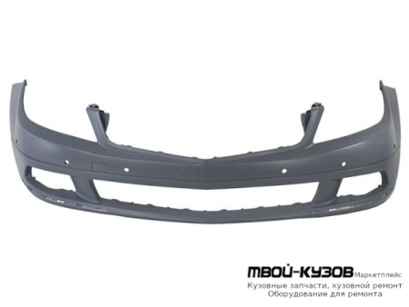 БАМПЕР ПЕРЕДНИЙ С ОТВ ПОД ДАТЧИКИ БЕЗ ОТВ П/ОМЫВАТЕЛЬ (ТАЙВАНЬ) для Mercedes W204 (2007-)