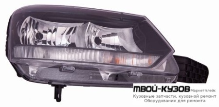 ФАРА ПРАВАЯ СТОРОНА С КОРРЕКТОР , ВНУТРИ ЧЁРНЫЙ (DEPO) для Skoda YETI (2010-)