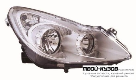 ФАРА ПРАВАЯ СТОРОНА ПОД КОРРЕКТОР ВНУТРИ (DEPO) ХРОМ для Opel CORSA (2006-)