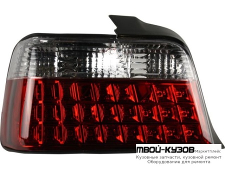 ФОНАРЬ ЗАДНИЙ ВНЕШНИЙ ЛЕВАЯ СТОРОНА ДИОД СТОП СИГНАЛ , УКАЗАТЕЛЬ ПОВОРОТА ХРУСТАЛ КРАСНЫЙ-БЕЛ для BMW E36 (12.1990 - 01.2000)