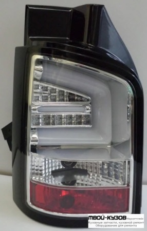 ФОНАРЬ ЗАДНИЙ ВНЕШНИЙ ЛЕВАЯ + ПРАВАЯ (КОМПЛЕКТ) ТЮНИНГ С ДИОД УКАЗАТЕЛЬ ПОВОРОТА СВЕТЯЩ.СЕКЦИЯМИ (SONAR) ВНУТРИ ХРОМ для Volkswagen TRANSPORTER T5 (2003-2009)
