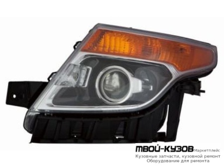 ФАРА ЛЕВАЯ СТОРОНА С КОРРЕКТОР ЛИНЗОВАННАЯ ВНУТРИ (DEPO) ЧЁРНЫЙ для Ford EXPLORER (2011-)