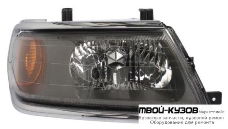 ФАРА ПРАВАЯ СТОРОНА +/- ПОД КОРРЕКТОР (DEPO) С МОЛДИНГ ХРОМ для Mitsubishi PAJERO SPORT (1997-) / MONTERO SPORT (1997-) / CHALENGER (1997-)
