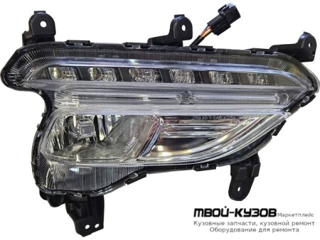 ФАРА ПРОТИВОТУМАННАЯ ПРАВАЯ СТОРОНА С DRL( ХОД. ОГНИ) для Hyundai SANTA FE (2012-)