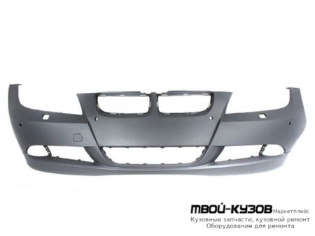 БАМПЕР ПЕРЕДНИЙ С ОТВЕРСТИЯМИ ПОД ОМЫВАТЕЛЬ ФАР , ПОД ДАТЧИКИ ГРУНТ (ТАЙВАНЬ) для BMW E90 СЕДАН / E91 УНИВЕРСАЛ (3 SERIES) (2004-)
