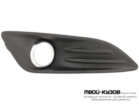 РЕШЕТКА БАМПЕРА ПЕРЕДНИЙ ПРАВАЯ СТОРОНА С ОТВЕРСТИЯМИ ПОД ПРОТИВОТУМАННЫЕ ФАРЫ , ХРОМ МОЛДИНГ (ТАЙВАНЬ) для Ford FIESTA (2008-)