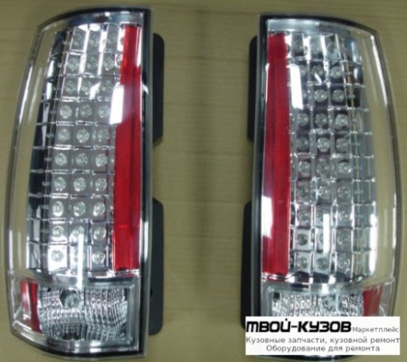 ФОНАРЬ ЗАДНИЙ ВНЕШНИЙ ЛЕВАЯ + ПРАВАЯ (КОМПЛЕКТ) ТЮНИНГ С ДИОД ПРОЗРАЧНЫЙ (EAGLE EYES) ВНУТРИ ХРОМ для Chevrolet YUKON / SUBURBAN / TAHOE / AVALANCHE (2007-2011)