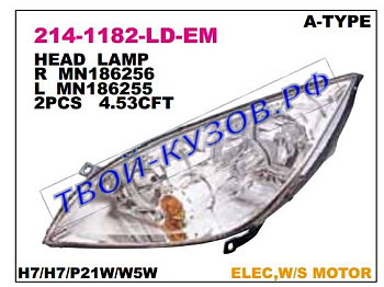 colt фара левая (в сборе с электро корректором) 214-1182L-LD-EM