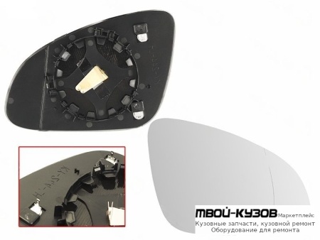 СТЕКЛО ЗЕРКАЛА ПРАВАЯ СТОРОНА С ПОДОГРЕВОМ (КИТАЙ) для Opel ASTRA J (2009-)